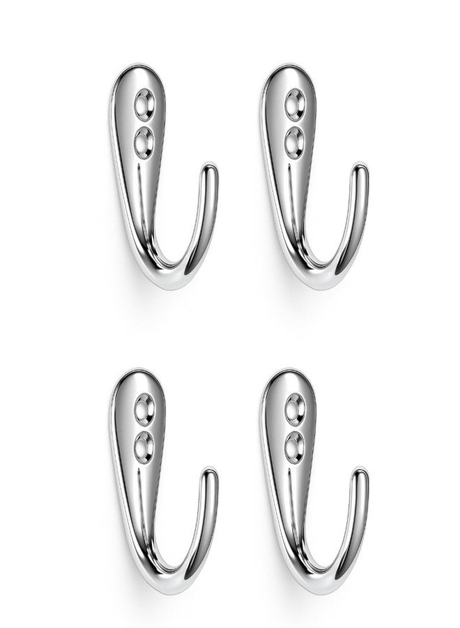 Colornest 4 Pcs Premium Wall Hook - Nickel Finish | Heavy Duty Metal Hook for Hanging Coats, Bags, Towels & More - Image 1